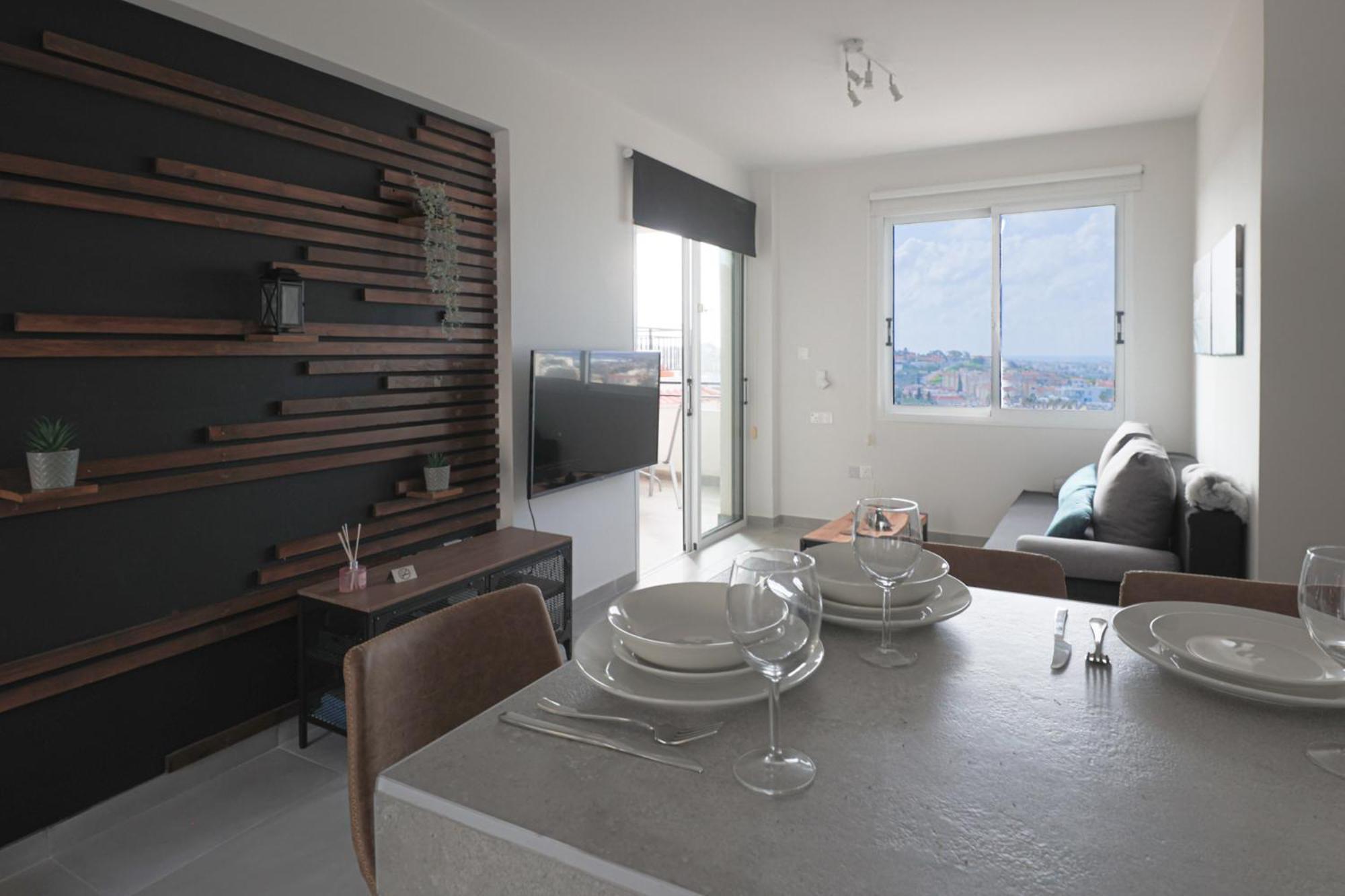 Eden Blue-Horizon 1B, Paphos, Sea View, Pool Apartman Konia Kültér fotó